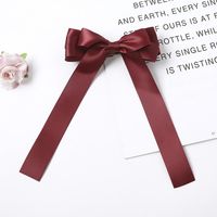 New Fashion Satin Double Sided Ribbon Ribbon Bow Hair Clip Solid Color Cheap Long Ribbon Wholesale sku image 3