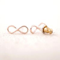 New Fashion Alphanumeric Earrings Alloy Hollow Characters Gold And Silver Rose Ear Pins Wholesale sku image 3