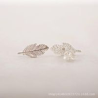 Commerce Extérieur Populaire Style De Mode Plume Forme Feuilles Oreille Goujons Alliage Placage Or Argent Rose Couleur Feuille-shapepd Boucles Boucles D'oreilles Usine Ventes Directes sku image 2