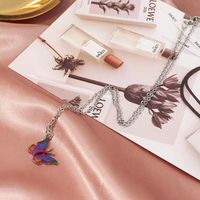 Jewelry Wholesale Fashion Colorful Butterfly Necklace Vintage Butterfly Necklace sku image 2
