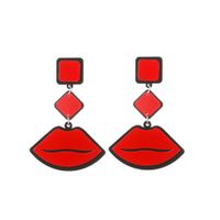 New Fashion Exaggerated Red Lip Earrings Wholesale sku image 1