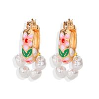 New Alloy Printed Handmade Beaded Earrings Female Multi-element Exquisite Earrings sku image 1