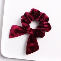 New Fashion Pointed Rabbit Ears Velvet Bow Cheap Hair Rope Wholesale sku image 8