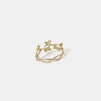 New 24k Real Gold Electroplated Zircon Ring Korean Fashion Ring sku image 1
