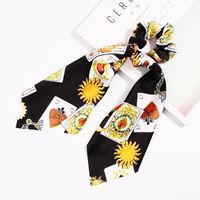 New Fashion Big Flower Satin Printed Scarf Cheap Hair Ring Wholesale sku image 18