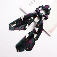 New Fashion Satin Big Bow Elastic Ribbon Cloth Cheap Hair Ring Wholesale sku image 1