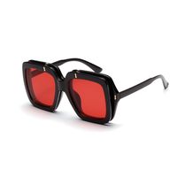 New Fashion Colorful Transparent Large Frame Sunglasses Flip Double Glasses Wholesale main image 5