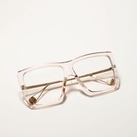 Oversized Frame Half Metal Retro Flat Lens Korean Square Glasses Wholesale main image 4