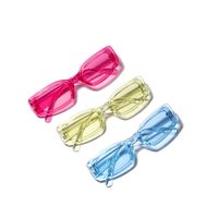 New Fashion Candy Color Square Sunglasses Color Transparent Glasses Wholesale main image 1