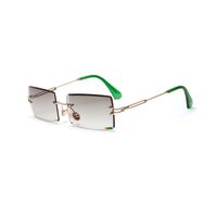 New Square Frameless Sunglasses Vintage Transparent Glasses main image 6