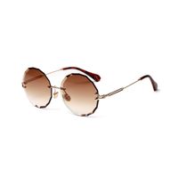 New Fashion Frameless Round Retro Glasses Transparent Color Lens Sunglasses main image 4
