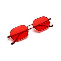 Metal Frame Sunglasses Small Frame Marine Transparent Colored Lens Glasses main image 6