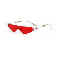 Half Metal Triangle Glasses Transparent Colored Retro Sunglasses Wholesale main image 5