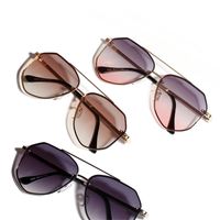 Color Sunglasses Retro Metal Trend Glasses Korean Big Frame Sunglasses main image 6