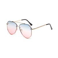 Color Sunglasses Retro Metal Trend Glasses Korean Big Frame Sunglasses main image 3