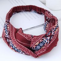 Fashion Sweet Wide Edge Famous Style Wind Cross Elastic Wild Wide Edge Hair Accessories Cheap Hairband Wholesale main image 1