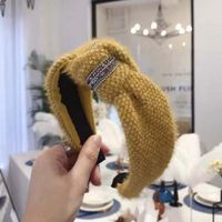 Korean New Style Hair Accessories Knitted Plush Knotted Diamond Wide Edge Wide Edge Cheap Hair Hoop Wholesale main image 5