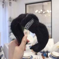 Korean New Style Hair Accessories Knitted Plush Knotted Diamond Wide Edge Wide Edge Cheap Hair Hoop Wholesale main image 7