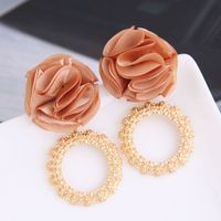 Yi Wu Jewelry Wholesale Fashion Wild Metal Ring Flowers Exaggerated Earrings main image 3