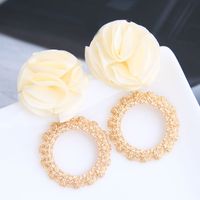 Yi Wu Jewelry Wholesale Fashion Wild Metal Ring Flowers Exaggerated Earrings main image 6