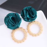 Yi Wu Jewelry Wholesale Fashion Wild Metal Ring Flowers Exaggerated Earrings main image 7
