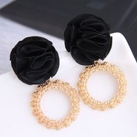 Yi Wu Jewelry Wholesale Fashion Wild Metal Ring Flowers Exaggerated Earrings main image 8