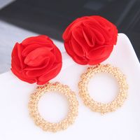 Yi Wu Jewelry Wholesale Fashion Wild Metal Ring Flowers Exaggerated Earrings main image 10