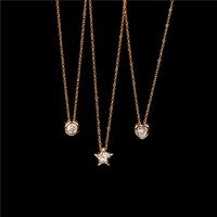 New Accessories Classic Fashion Big Zircon Necklace Small Star Pendant Necklace Love Peach Heart Clavicle Chain main image 1