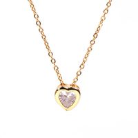 New Accessories Classic Fashion Big Zircon Necklace Small Star Pendant Necklace Love Peach Heart Clavicle Chain main image 3