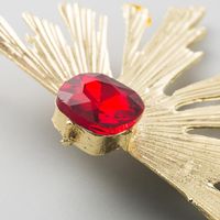 Nihaojewelry Exaggerated Alloy Glass Diamond Gold Fan Earrings For Women main image 4