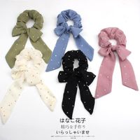 Fashion Cute Bow Streamer Wavelet Dot Chiffon Ponytail Circle Head Ornament main image 1