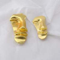 Fashion Half Face Mask Brooch Matte Golden Avatar Pin Face Brooch Accessory Wholesale main image 3