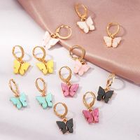 Jewelry Fashion Pop Color Acrylic Butterfly Earrings Butterfly Earrings Women main image 1