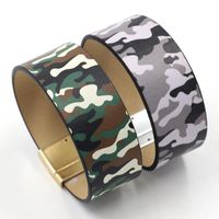 Fashion Jewelry Youth Camouflage Pu Leather Wide Bracelet Personality Men And Women Bracelet main image 1