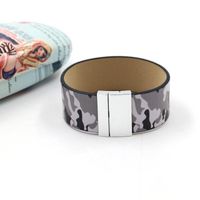 Fashion Jewelry Youth Camouflage Pu Leather Wide Bracelet Personality Men And Women Bracelet main image 3