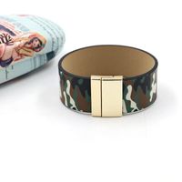 Fashion Jewelry Youth Camouflage Pu Leather Wide Bracelet Personality Men And Women Bracelet main image 4