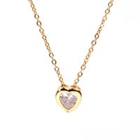 New Accessories Classic Fashion Big Zircon Necklace Small Star Pendant Necklace Love Peach Heart Clavicle Chain sku image 1