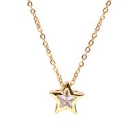 New Accessories Classic Fashion Big Zircon Necklace Small Star Pendant Necklace Love Peach Heart Clavicle Chain sku image 2