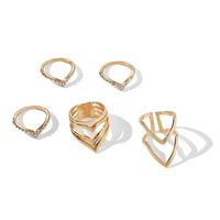Fashion New Golden Ring 5-piece Set Simple Style Fashion Retro Geometric Ring Set sku image 1
