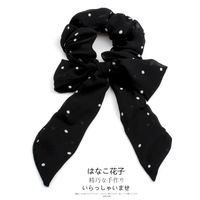 Fashion Cute Bow Streamer Wavelet Dot Chiffon Ponytail Circle Head Ornament sku image 3