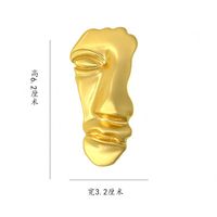 Fashion Half Face Mask Brooch Matte Golden Avatar Pin Face Brooch Accessory Wholesale sku image 1
