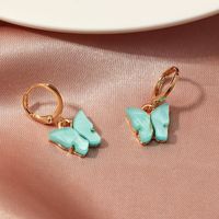 Jewelry Fashion Pop Color Acrylic Butterfly Earrings Butterfly Earrings Women sku image 1