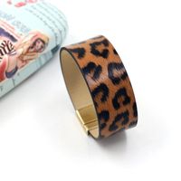 Nueva Joyería De Moda Leopardo Pu Ancho Pulsera De Cuero Personalidad Pulsera Accesorios sku image 7