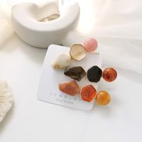 New Geometric Round Polygon Hair Clip Imitation Marble Alloy Cheap Hair Accessories Wholesale main image 2