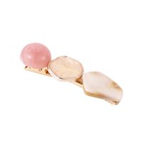 New Geometric Round Polygon Hair Clip Imitation Marble Alloy Cheap Hair Accessories Wholesale main image 3