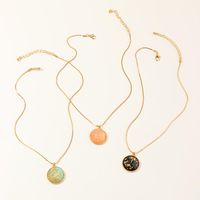 New Fashion Gold Leaf Pendant Retro Color Hemisphere Necklace Wholesale main image 4