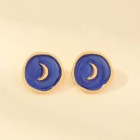 Jewelry Wholesale New Fashion Alloy Dripping Oil Love Moon Earrings Lightning Earrings main image 6