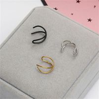 Korean Fashion New Simple Cross Ear Clip Double C Cartilage U-shaped Double Pierced Ear Studs Wholesale main image 3