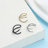 Korean Fashion New Simple Cross Ear Clip Double C Cartilage U-shaped Double Pierced Ear Studs Wholesale main image 5