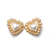 Matte Gold Heart 925 Silver Pin Retro Large Stud Earrings main image 6